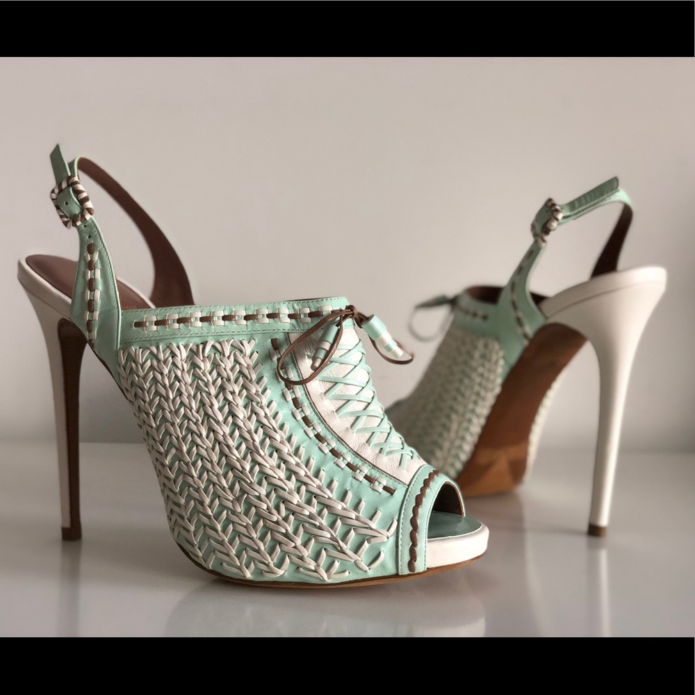 TABITHA SIMMONS SLINGBACK HIGH HEEL SANDALS 8